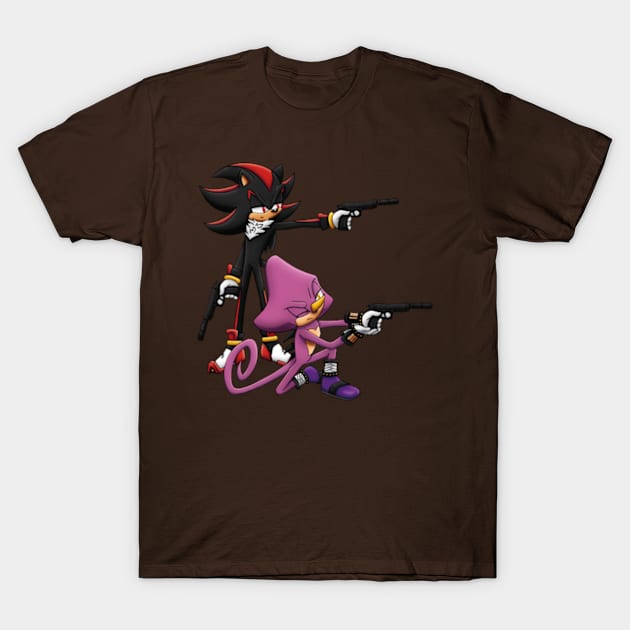 Shadow and Espio on a Heist T-Shirt by TheHedgehogManiac